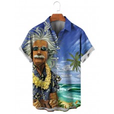 Men's Fun Hawaiian Surf Art Short Sleeve Shirt