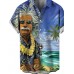 Men's Fun Hawaiian Surf Art Short Sleeve Shirt