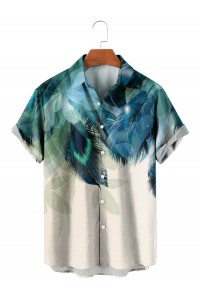 Men's Peacock Feather Print Shirt 90110753X