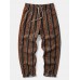 Men Ethnic Style Striped Loose Drawstring Waist Casual Pants