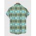 Full-Print Beach Style Coconut Trees And Sea Printing Men's Short Sleeve Shirt