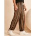 Men Ethnic Style Striped Loose Drawstring Waist Casual Pants