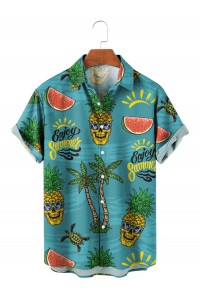 Holiday Pineapple Skull Print Shirt 22472432X