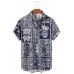 Men's Hawaiian Style Tribal Logo Element Short Sleeve Shirt