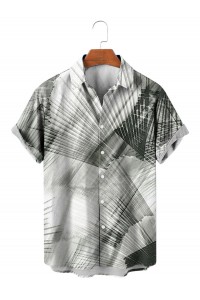 Hawaiian Palm Leaf Print Shirt 13857109X